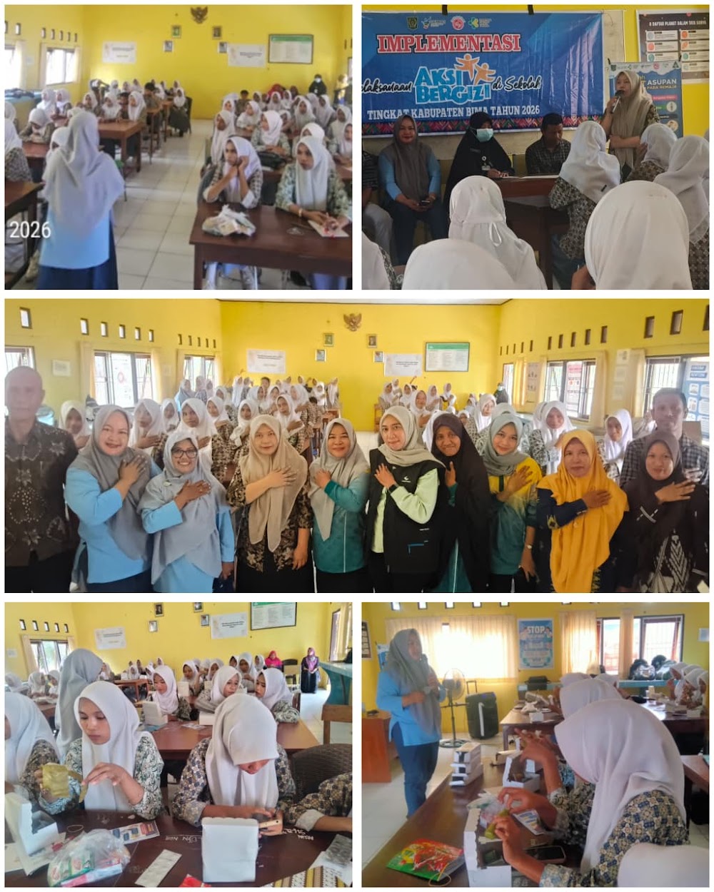 Tim kerja gizi masyarakat melaksanakan kegiatan Implementasi #AksiBergizi di sekolah SMAN 1 Soromandi dan SMPN 1 Donggo Kabupaten Bima.