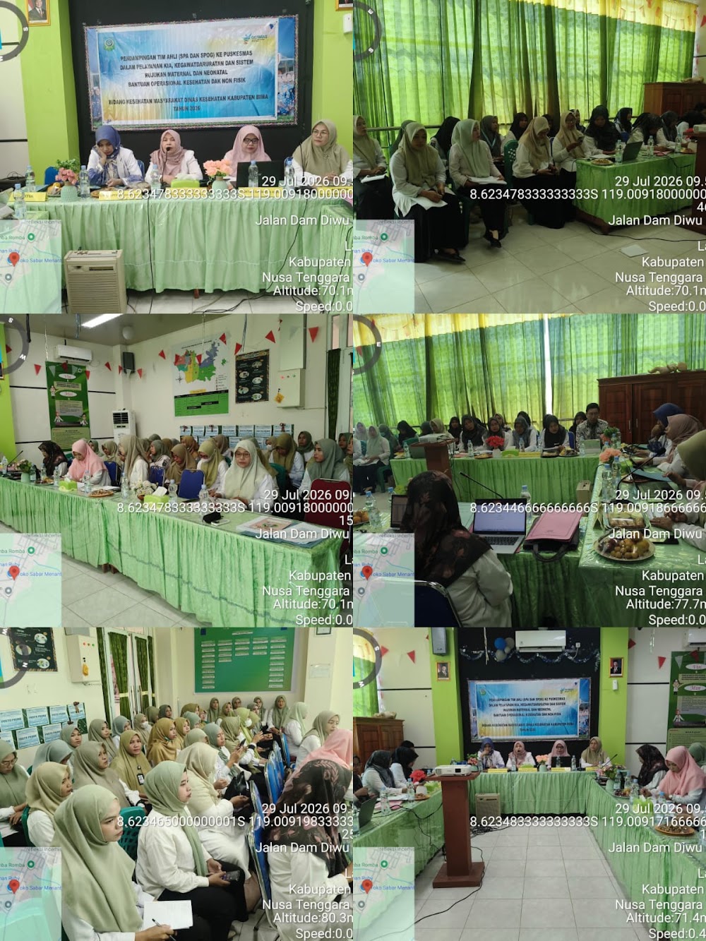 Tim kesga bidang kesmas melaksanakan kegiatan pendampingan tim ahli SpA dan SpOG ke puskesmas dlm pelayanan KIA, kegawatdaruratan, dan sistem rujukan matneo di puskesmas lambu bersama puskesmas Langgudu timur